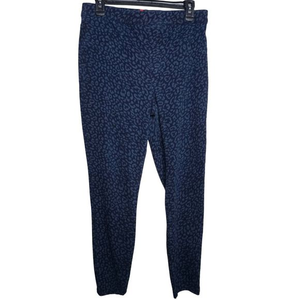 Spanx Jean-ish Blue Denim Leopard Ankle Jeggings Pants Sz‎ Large Women's
